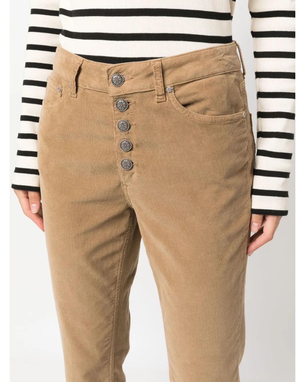 Dondup Natural Mid-Rise Cropped Trousers