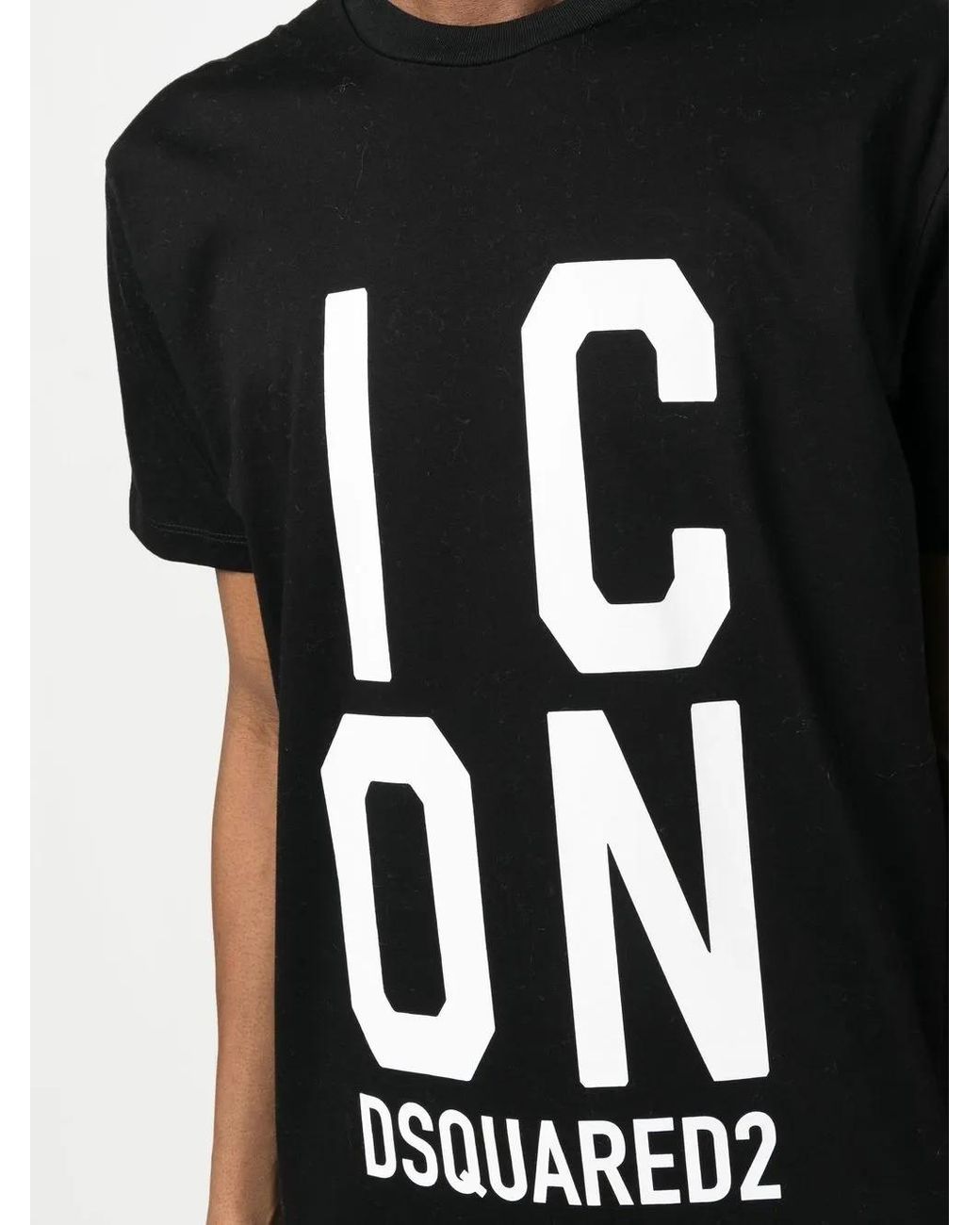 DSquared² Black Icon Squared Cool Fit T-shirt With Logo for men