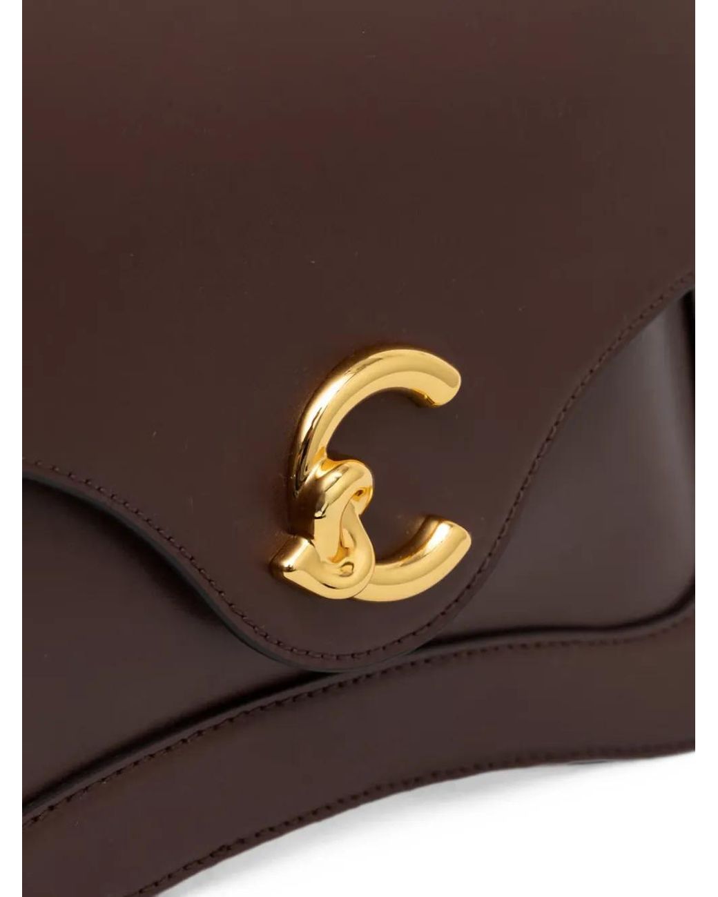 Coccinelle Brown Logo-Plaque Tote Bag