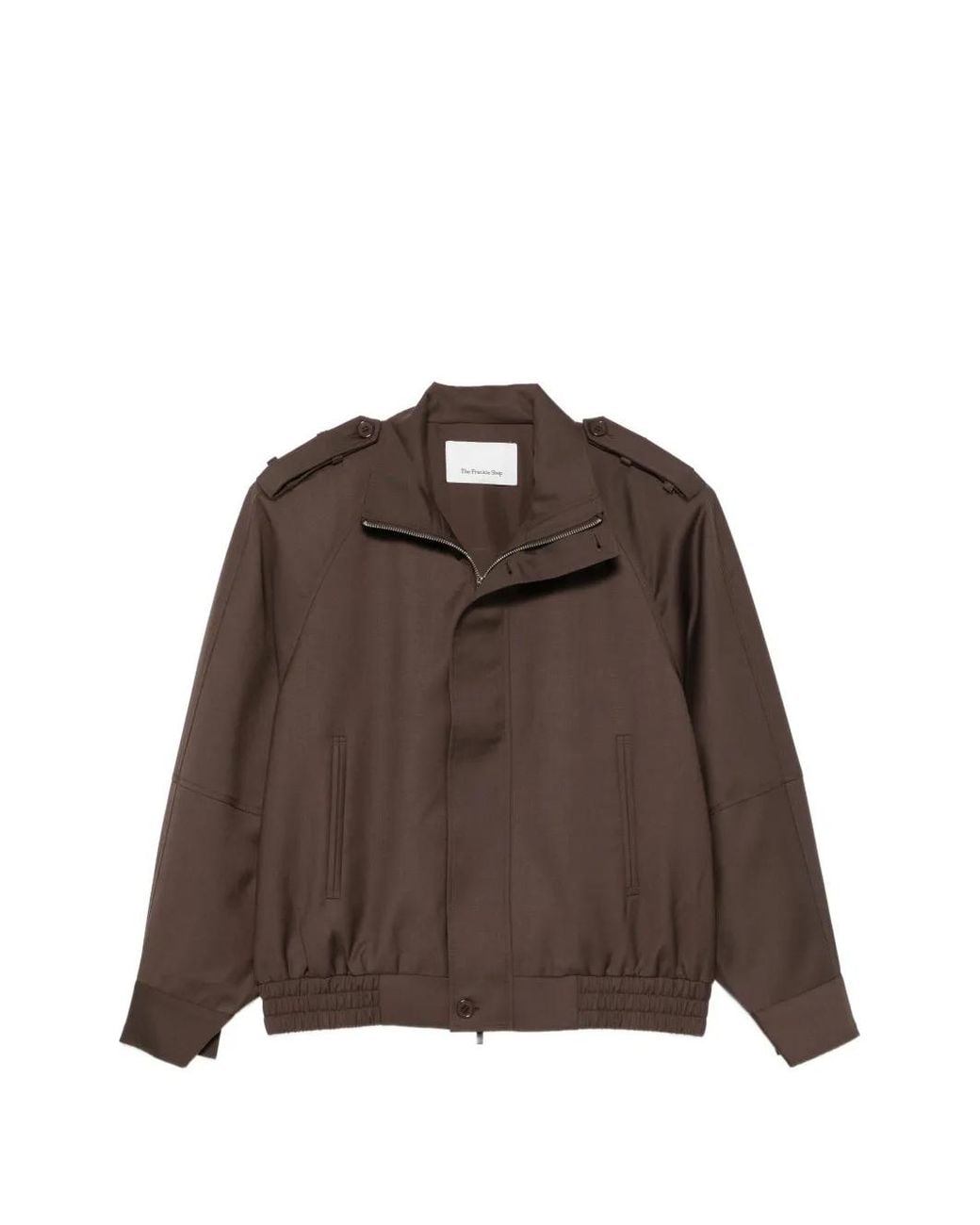 Frankie Shop Brown Veste Zippée Kelly À Pattes D'Épaules