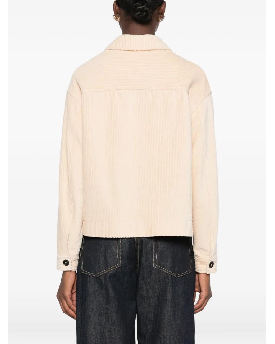 Circolo 1901 Natural Corduroy Patch-Pocket Jacket