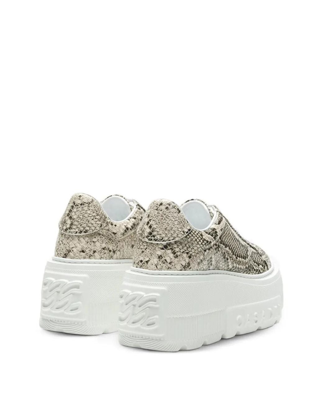 Casadei White Nexus Basilisco Python-Print Sneakers
