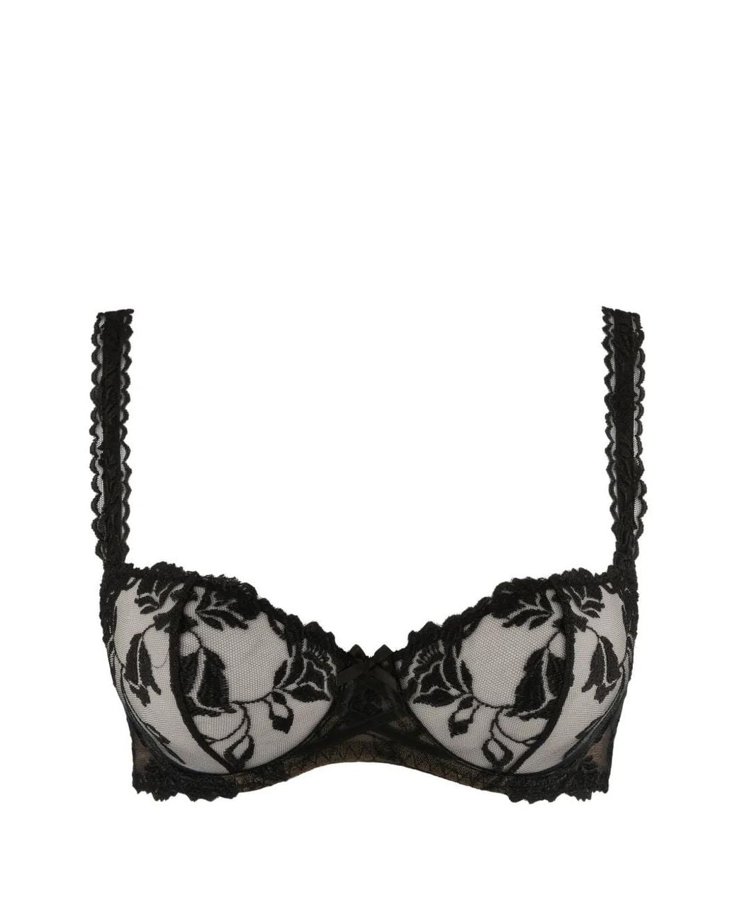 Aubade Black Softessence Floral-Embroidered Bra