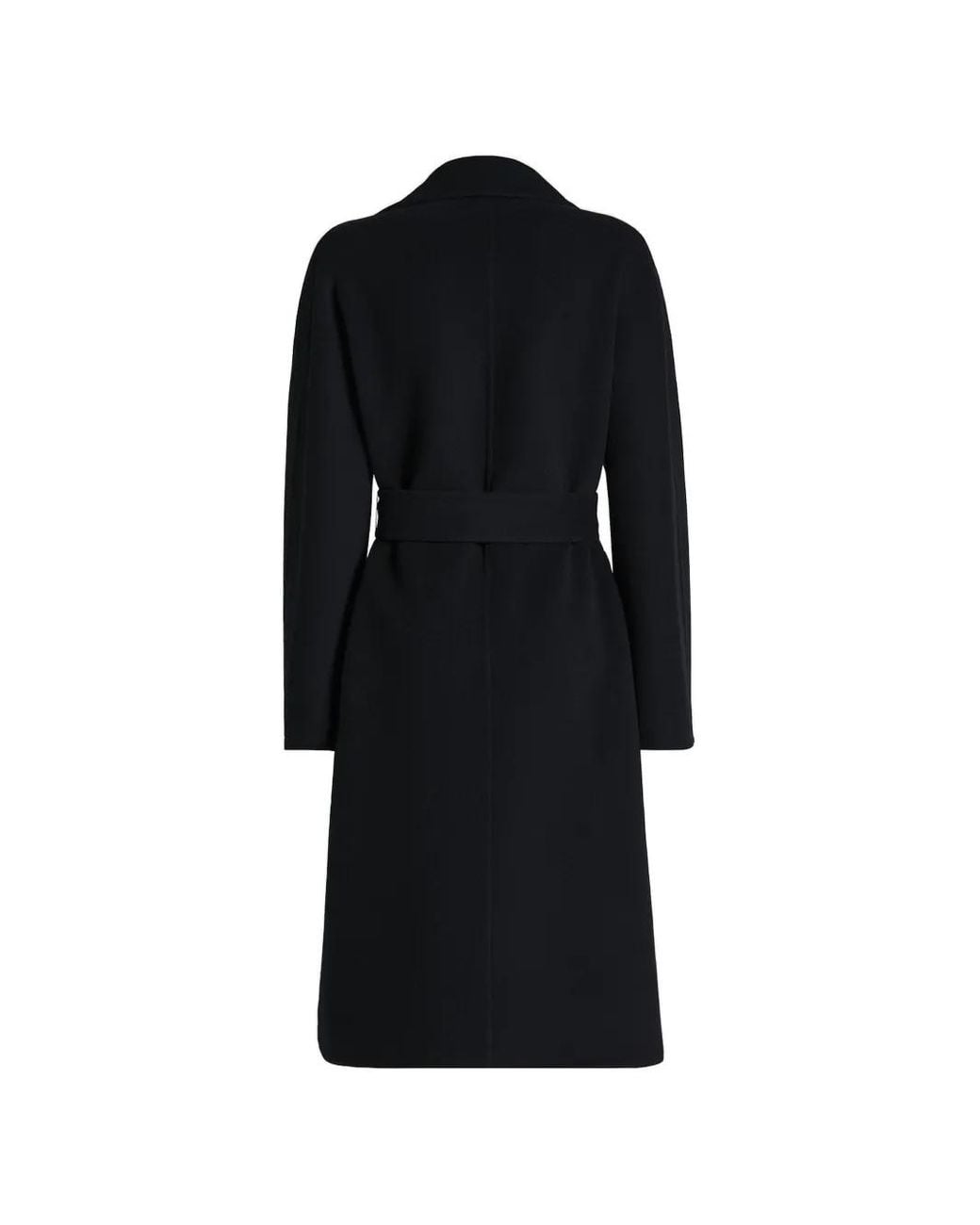 Kiton Black Belted Wrap Coat