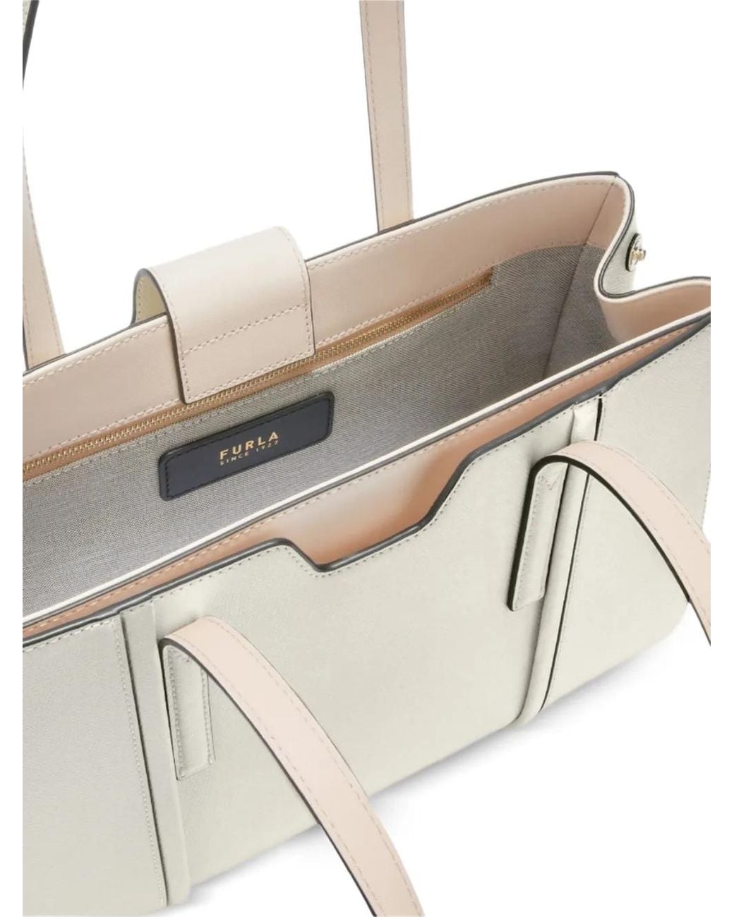 Furla White Leather Tote Bag