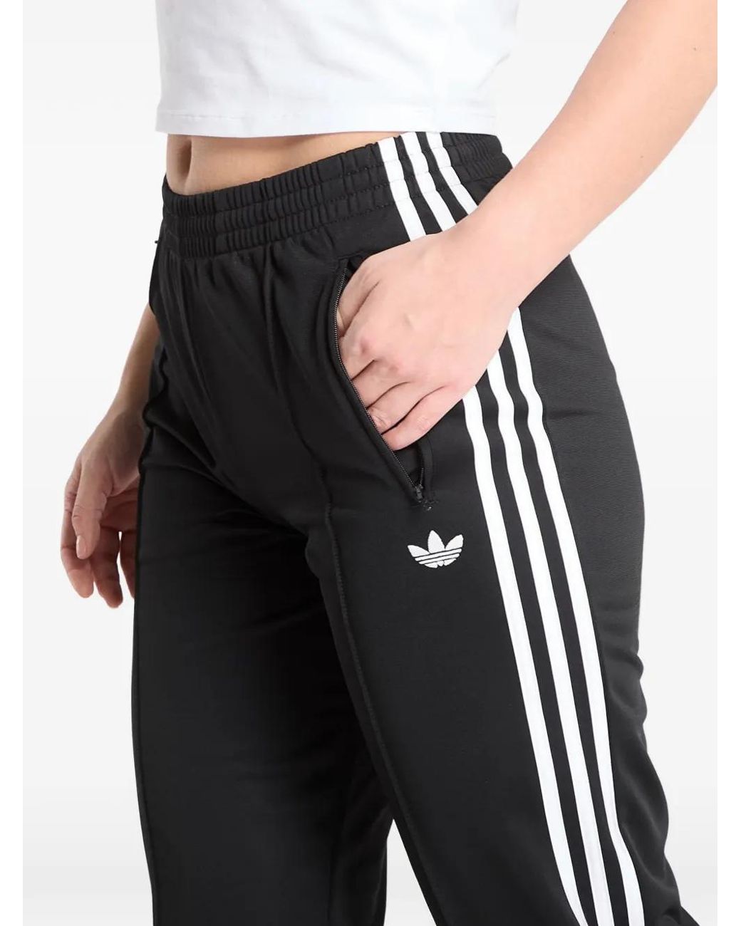 Adidas Black Firebird Classic Side-Stripe Track Pants