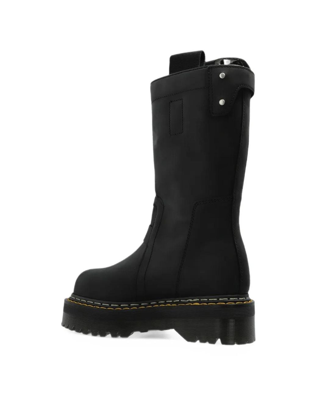 Rick Owens Black X Dr Martens Quad Sole Pull On Boots