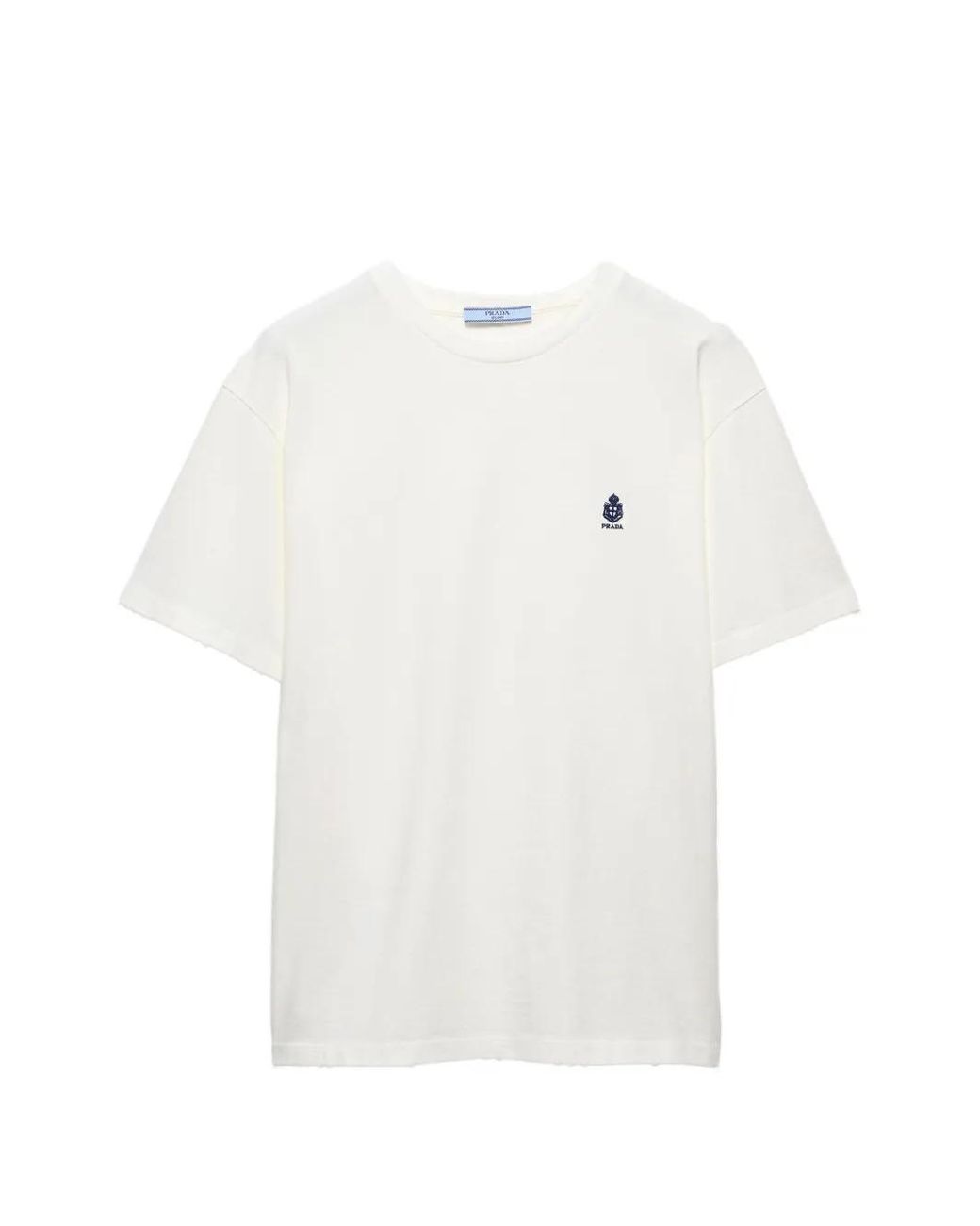 Prada White Garment-Dyed Jersey T-Shirt