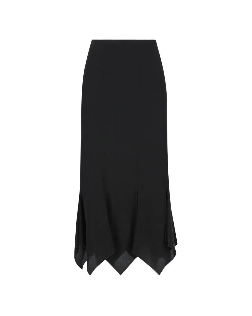 Valentino Garavani Black Asymmetrical Silk Skirt