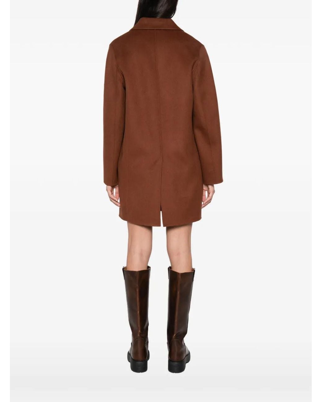Drykorn Brown Notched-Lapel Single-Breasted Coat