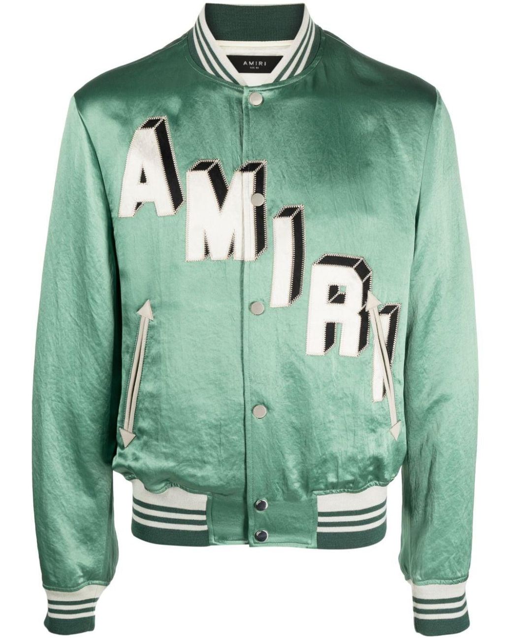 Amiri Logo-embroidered Varsity Jacket in Green for Men | Lyst Canada