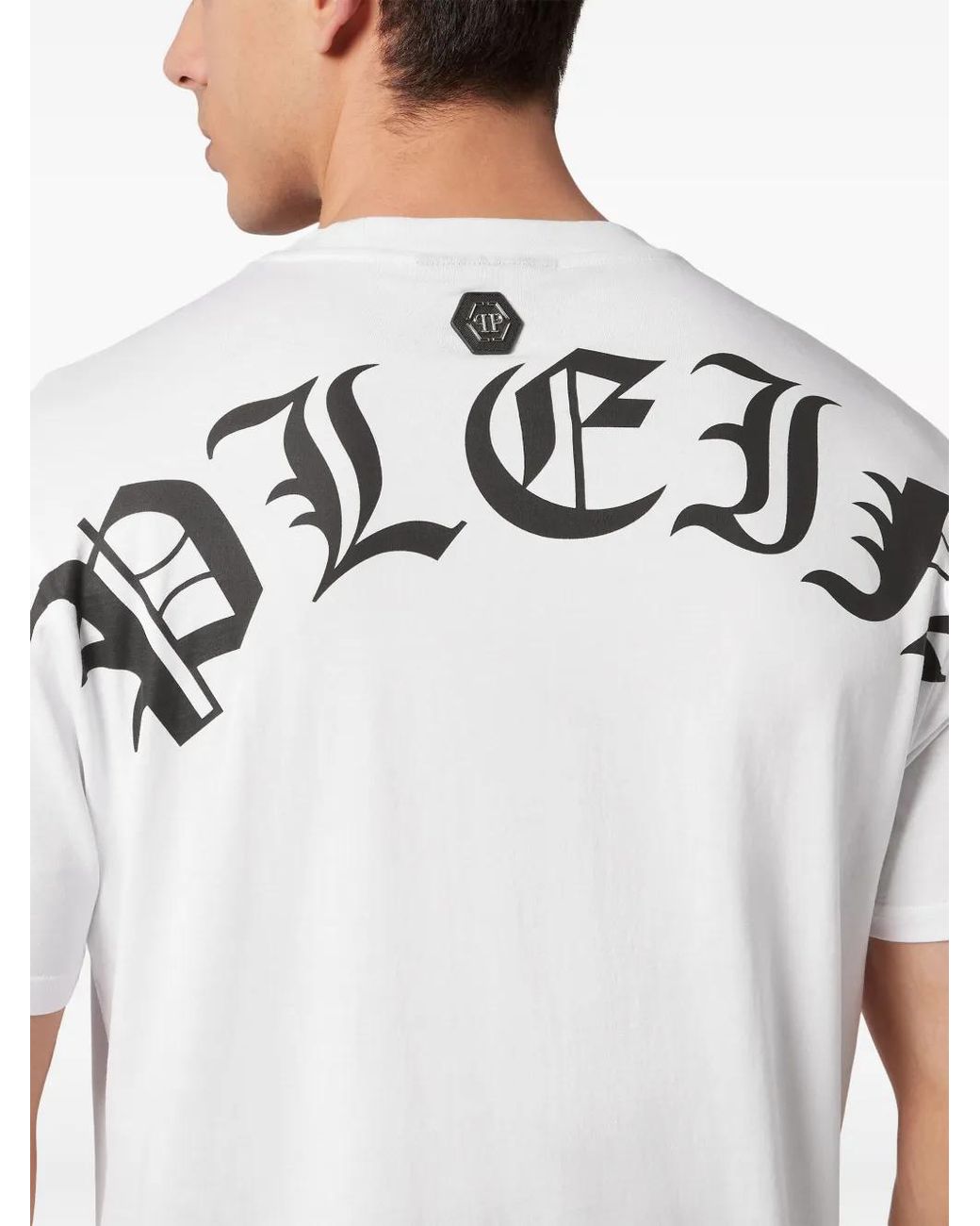 Philipp Plein Blue Smile-Print Cotton T-Shirt for men