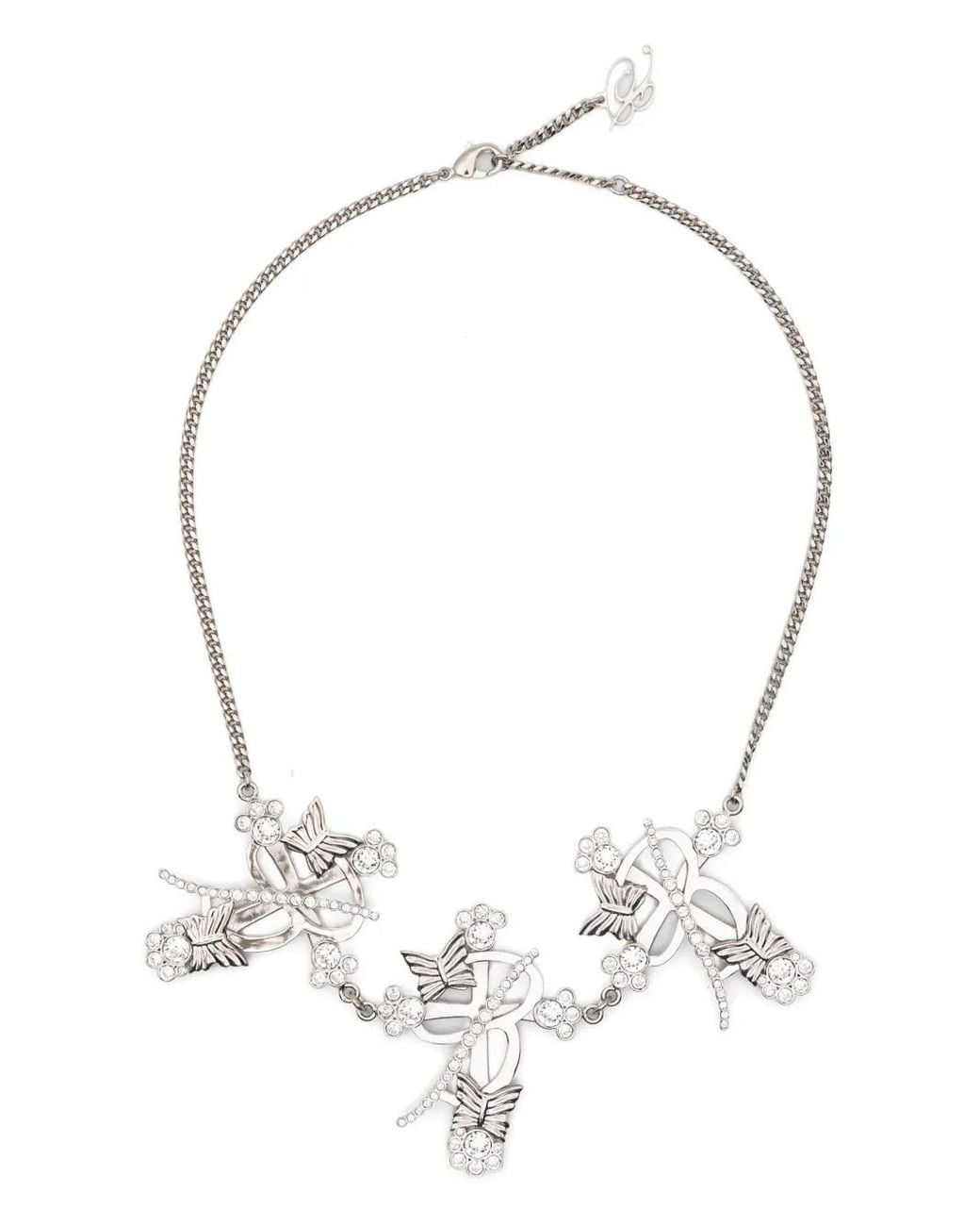 Blumarine Metallic Cross-Embellished Choker