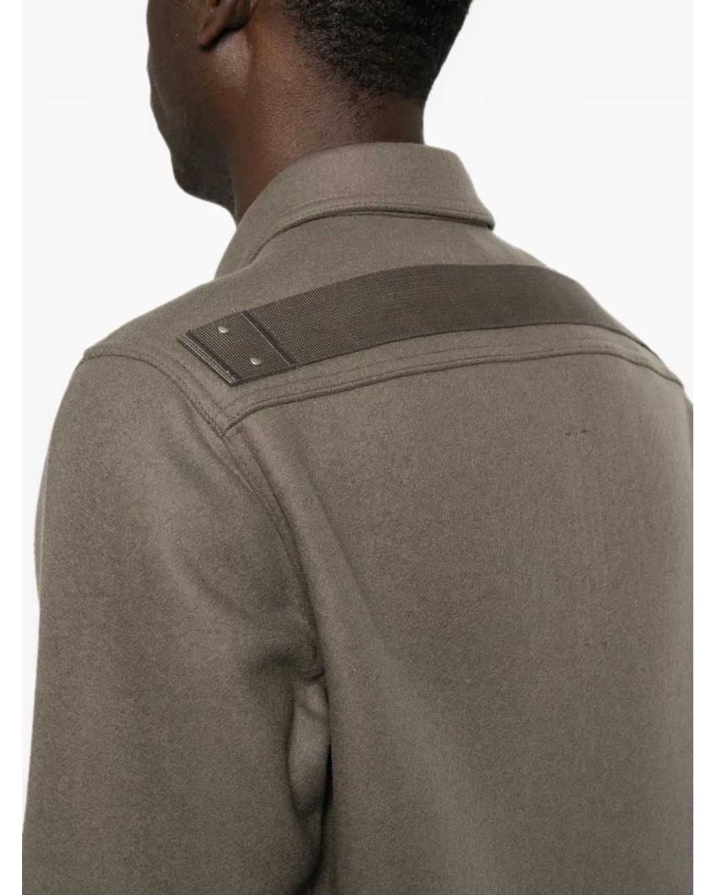 Rick Owens Brown Press-Stud Flap-Pocket Jacket for men
