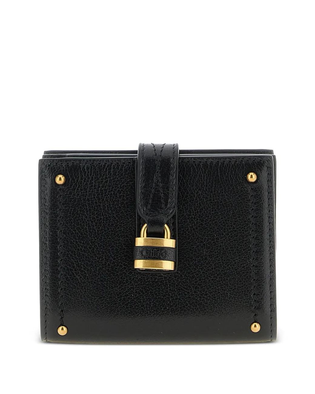 Chloé Black Paddington Padlock-Detail Leather Wallet