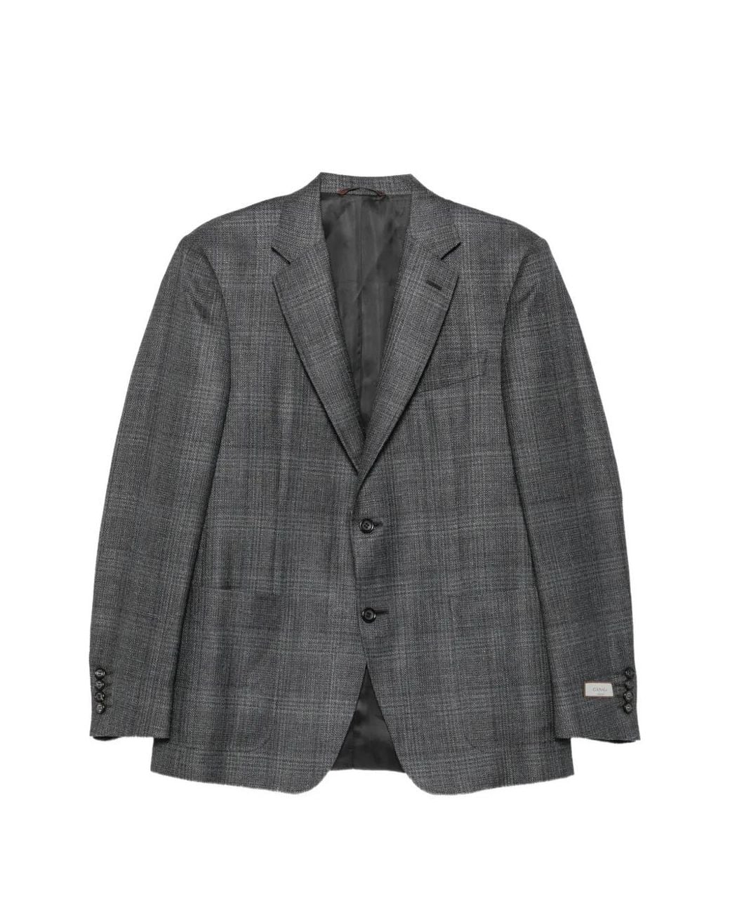 Canali Gray Notched-Lapel Blazer for men