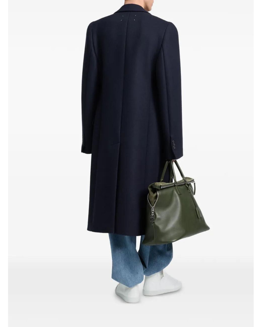 Maison Margiela Blue Double-Breasted Coat for men