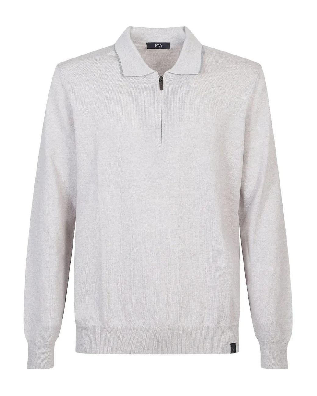 Polo Con Zip di Fay in White da Uomo