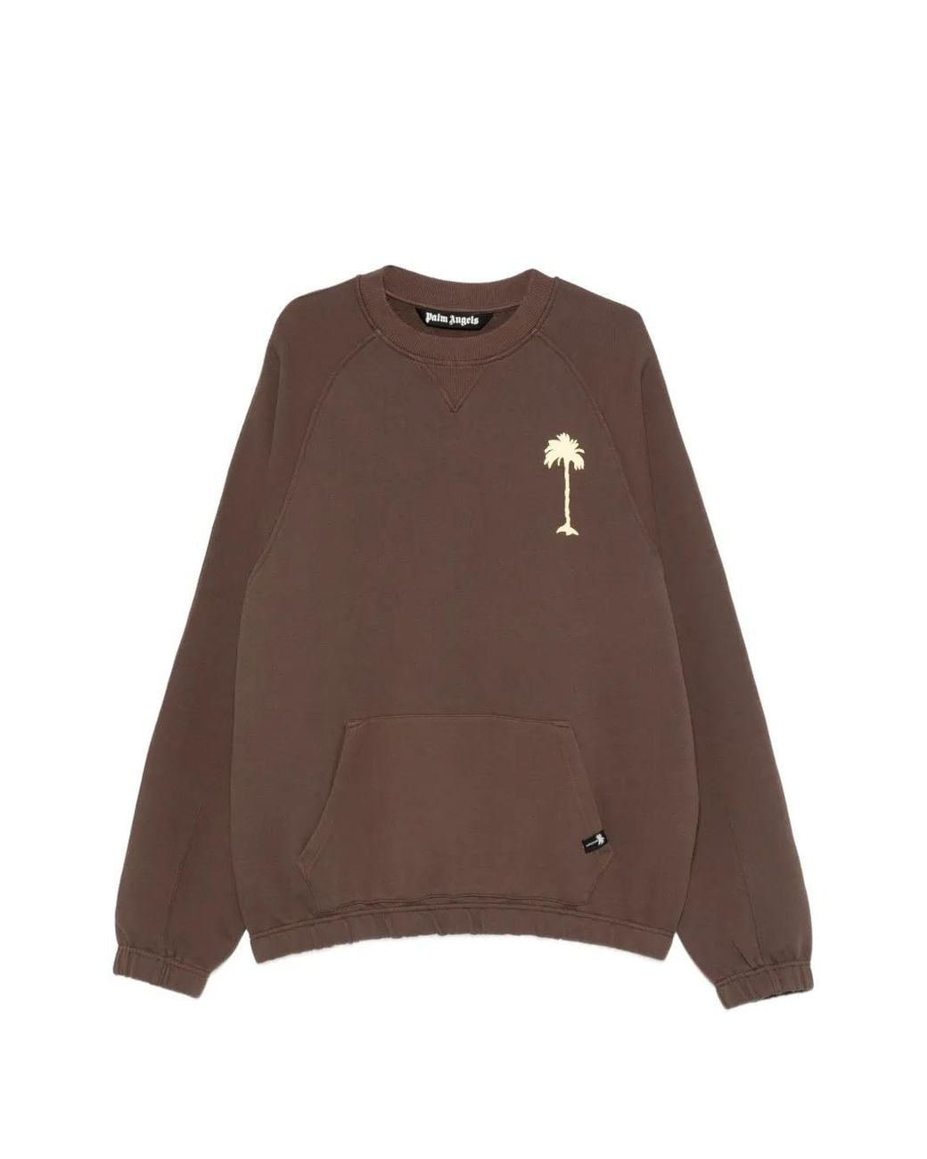 Palm Angels Brown Pull À Imprimé Graphique Et Poche Kangourou for men