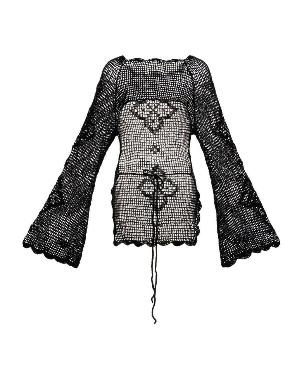 Agua Bendita Black Crochet Top