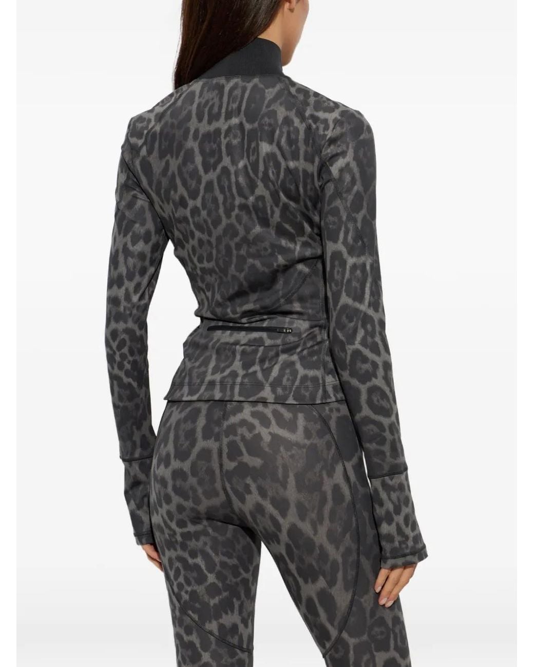 Adidas By Stella McCartney Black X Stella Mccartney Leopard-Print Zip-Up Track Jacket