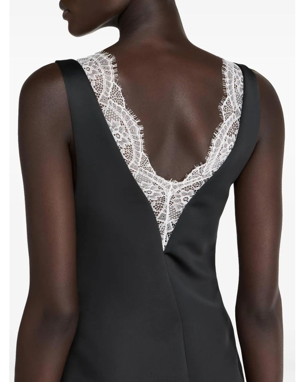 J.W. Anderson Black Draped Hem V Neck Dress