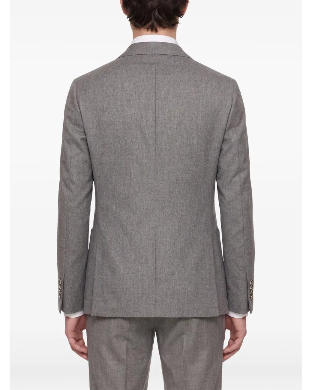 Eleventy Gray Double-Breasted Wool Suit for men