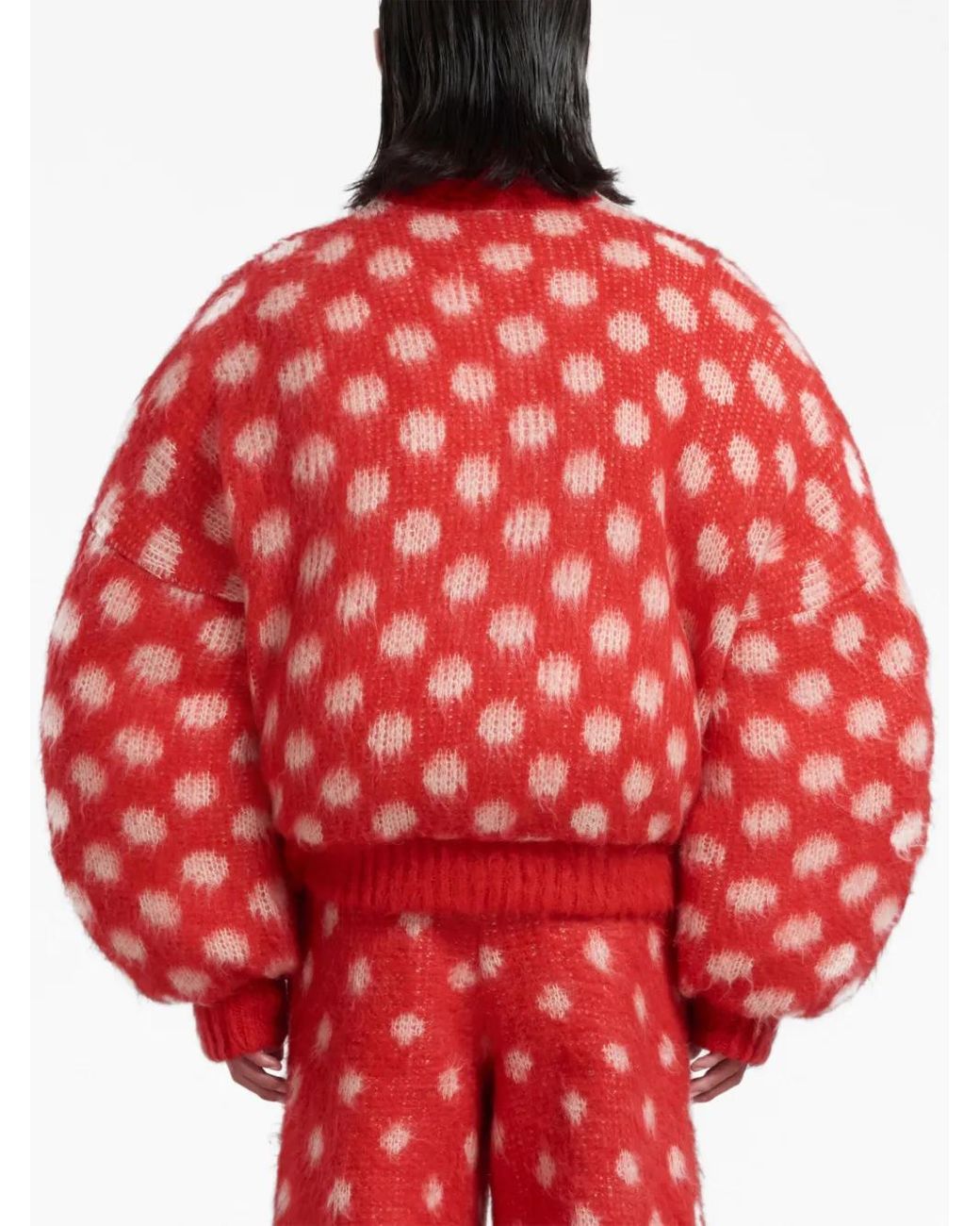 Marni Red Polka-Dot Intarsia Jumper for men