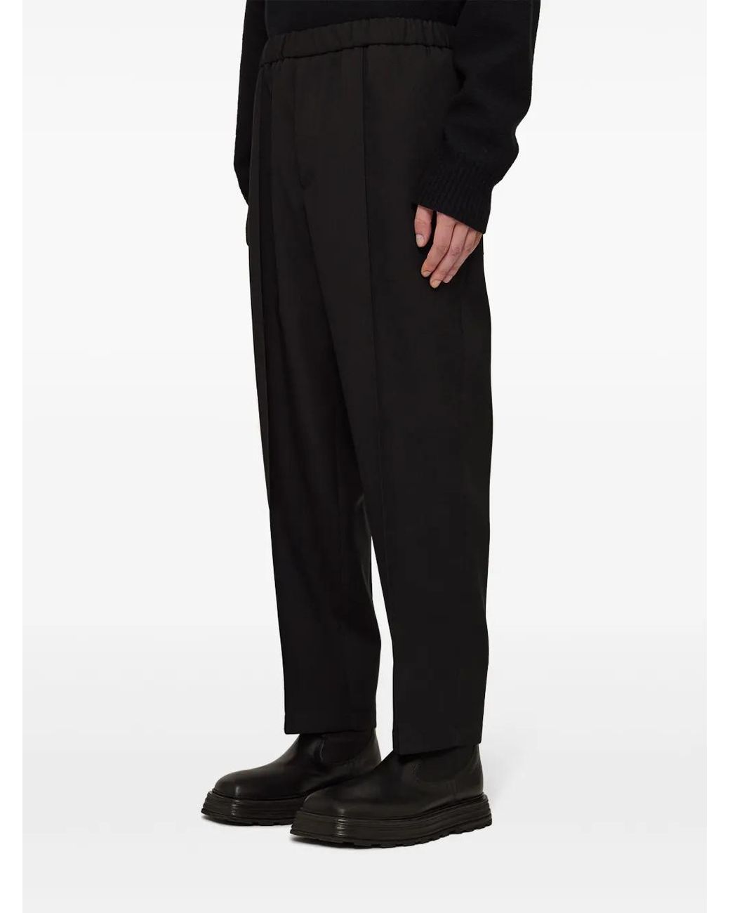 Jil Sander Black Tapered Relaxed-Fit Recycled Polyester Trousers for men