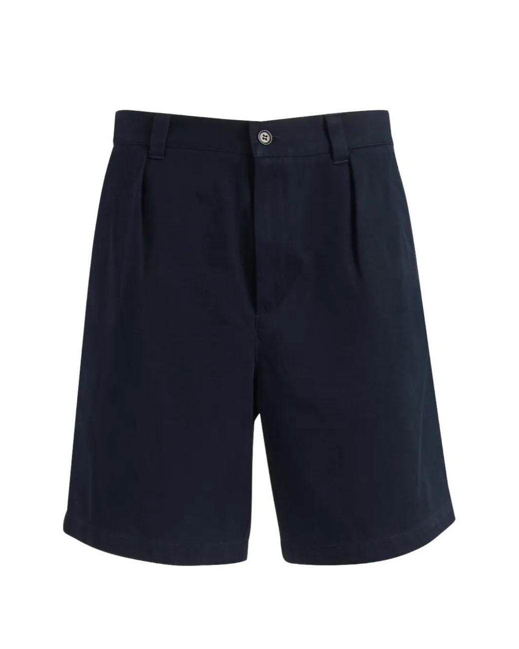 A.P.C. Blue Pleated Bermuda Shorts for men
