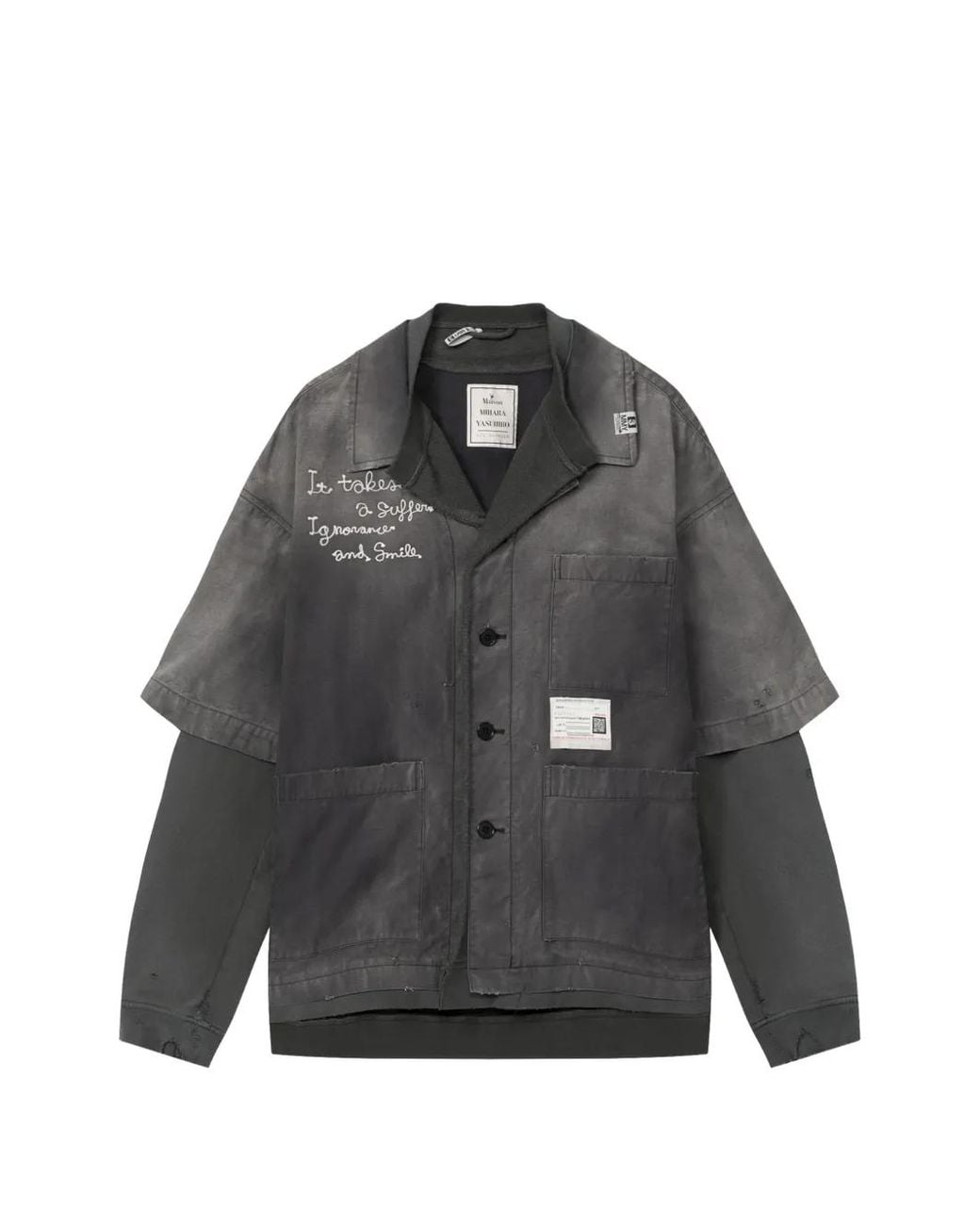 Maison Mihara Yasuhiro Gray Pullover Layered Shirt for men