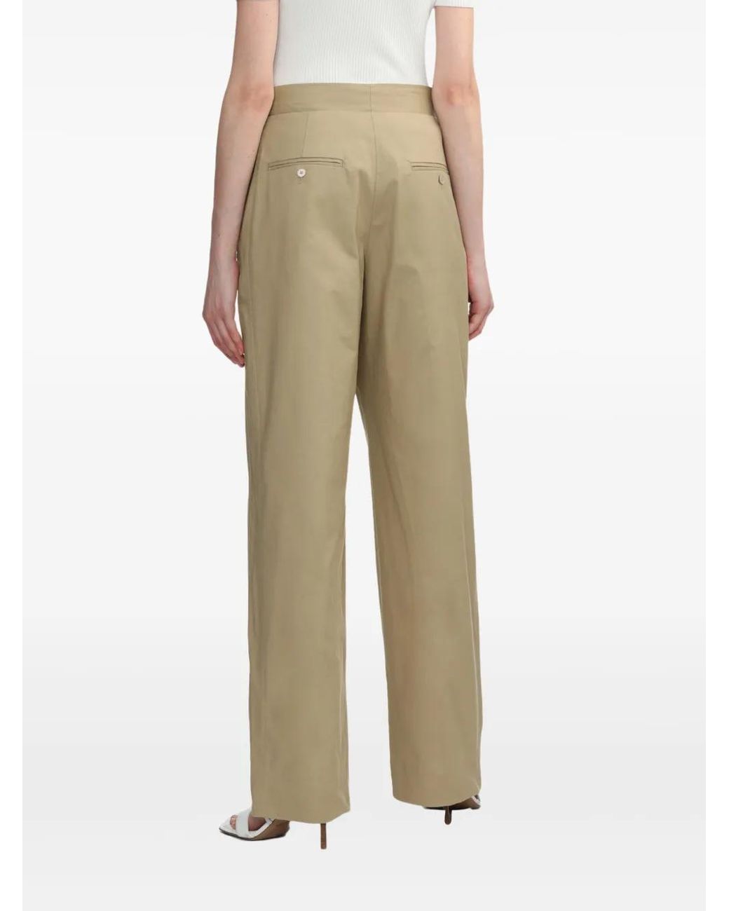 3.1 Phillip Lim Natural Belted Waist Tabs Straight-Leg Trousers