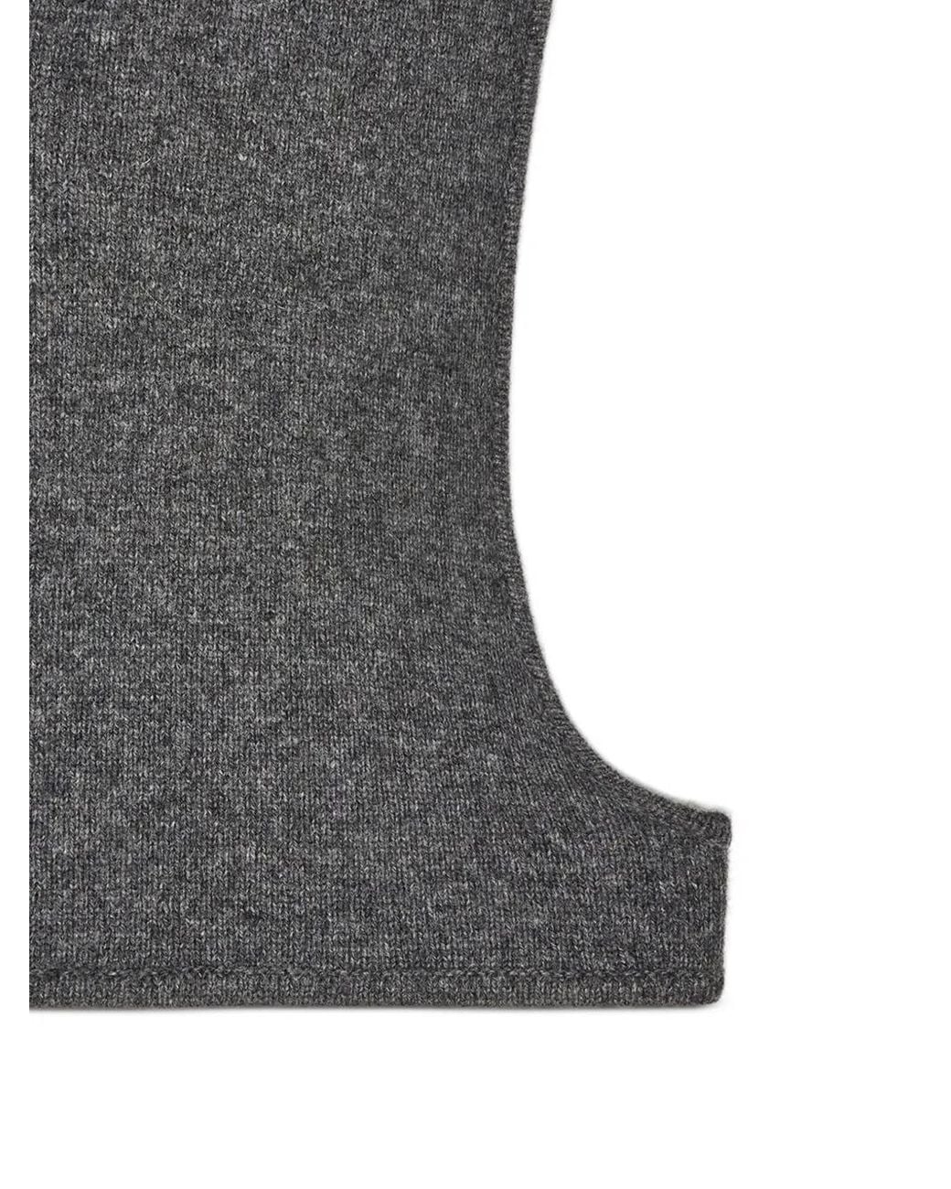 Ganni Gray Wool Balaclava