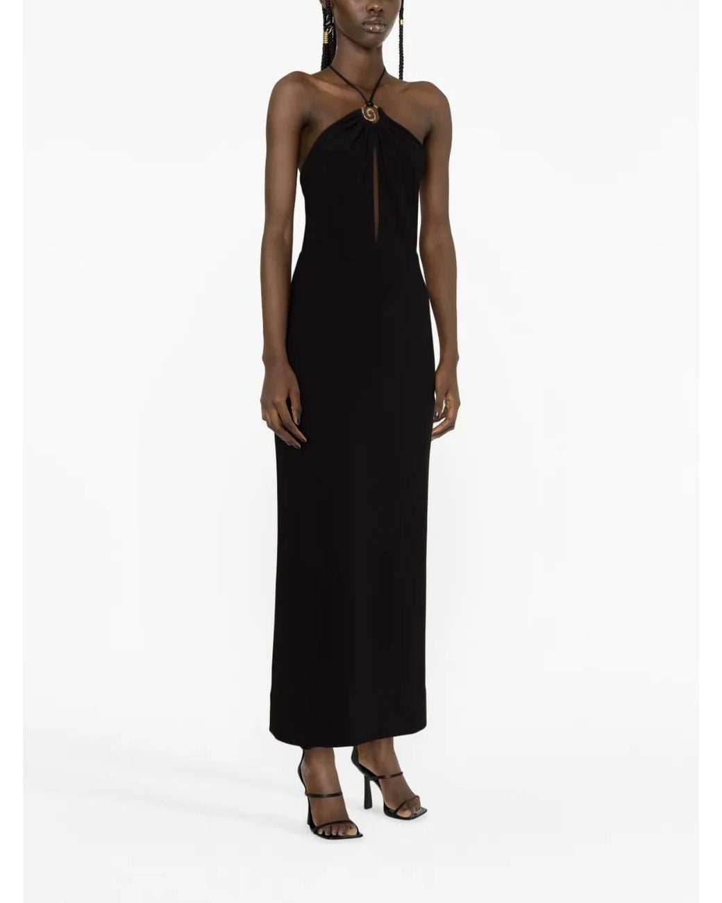 Staud Black Abigail Swirl-Detail Dress