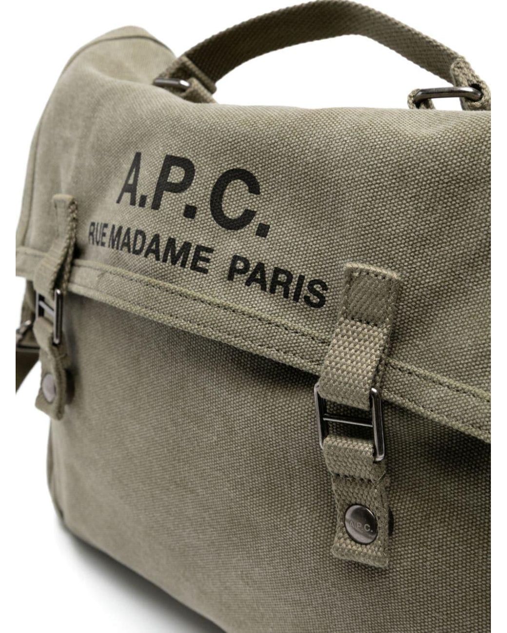 ショルダーバッグ A.P.C. Men Messenger Bags CODBMH62230JAA Green A.P.C. Logo Print Canvas Messenger Bag in Green for Men | Lyst