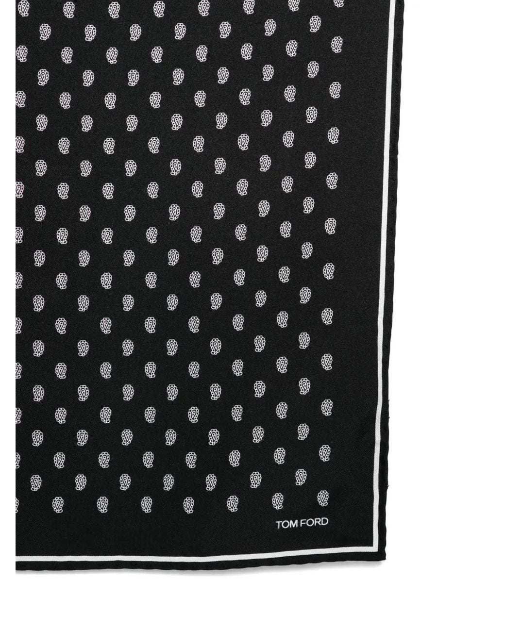 Tom Ford Black Patterned Pocket Square for men