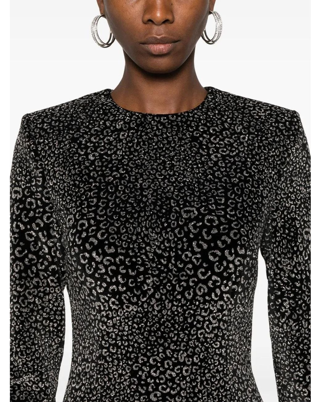 Genny Black Animalier Velvet Mini Dress