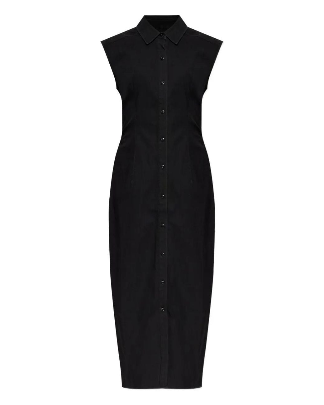 Rag & Bone Black Buttoned Shirt-Style Midi Dress