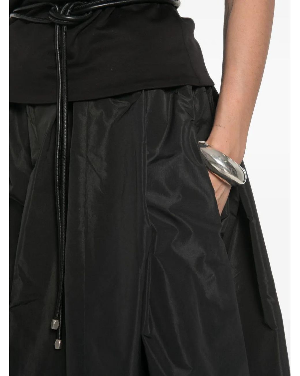 Lutz Huelle Black Adrian Flared Maxi Skirt