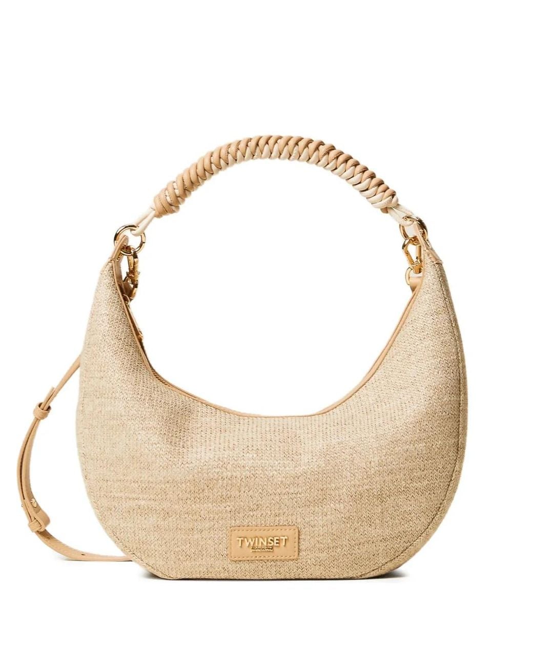 Twinset Natural Twisted-Handle Tote Bag