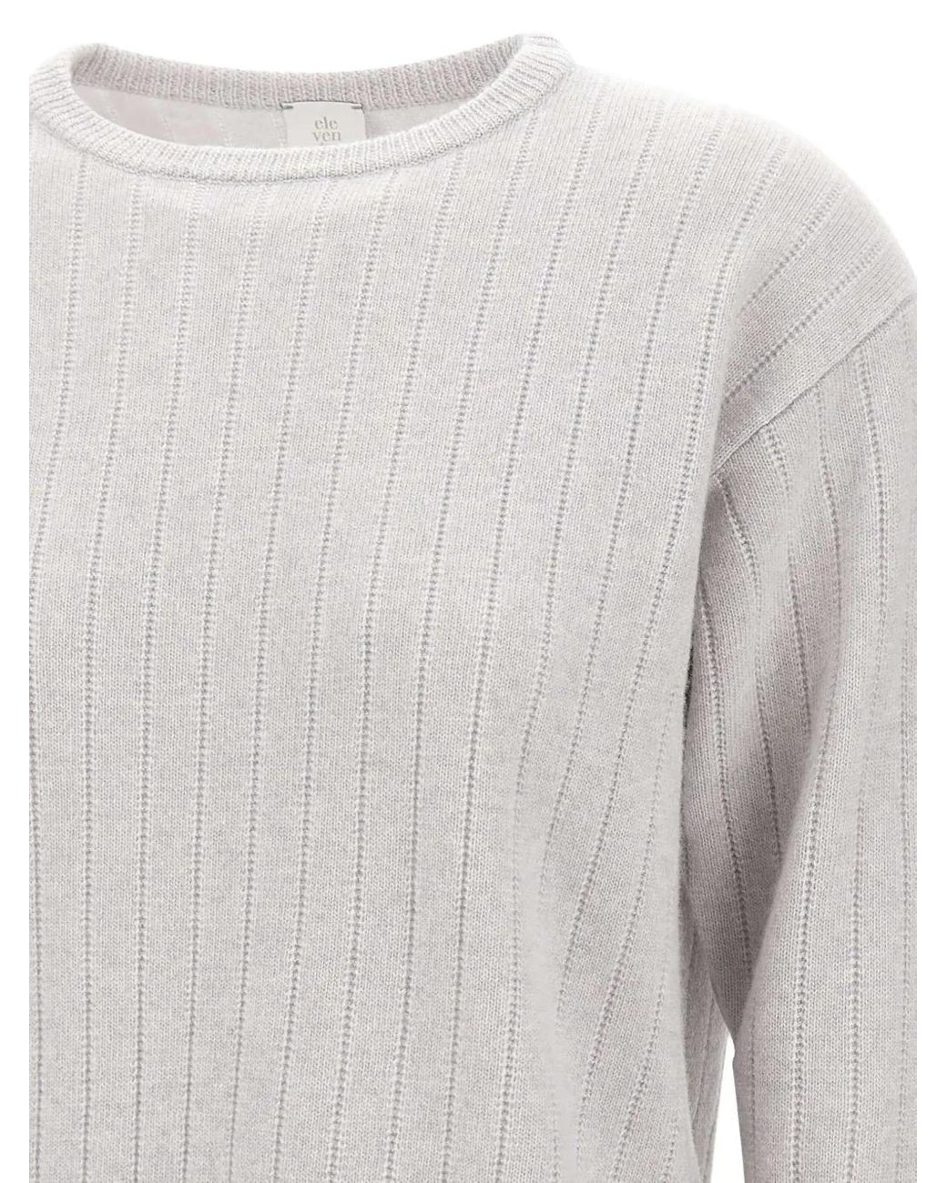Jersey De Canalé Con Cuello Redondo Eleventy de color White