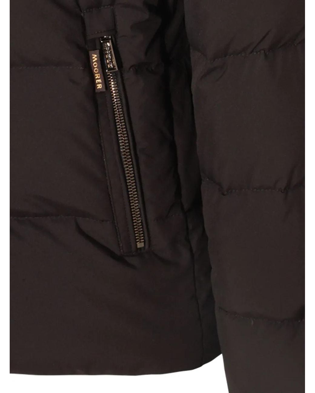 Moorer Black Detachable Hood Padded Jacket for men