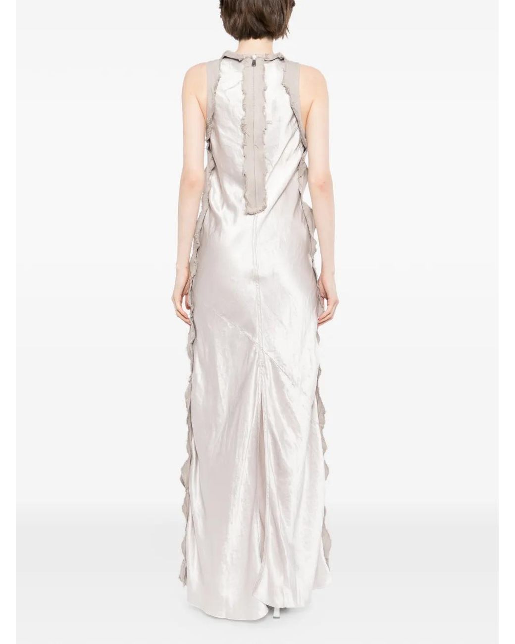 Haikure White Toto Frayed-Edge Dress