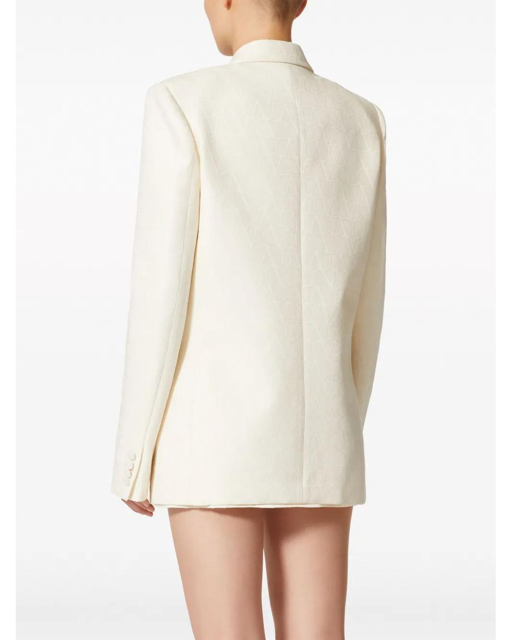 Valentino Garavani Natural Toile Iconographe Single-Breasted Blazer
