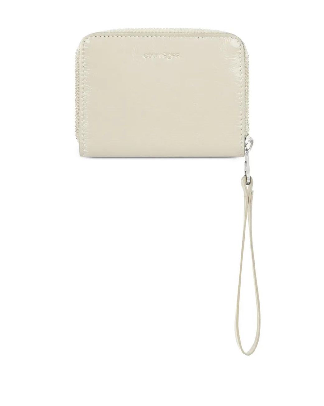 Courreges White Naplack Zipped Compact Wallet