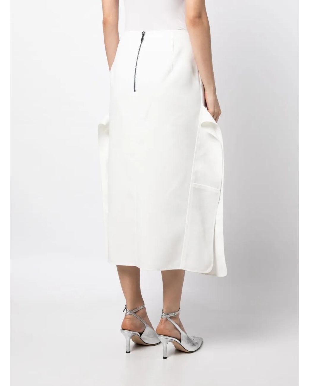 Maticevski White Pureness Cut Away Skirt