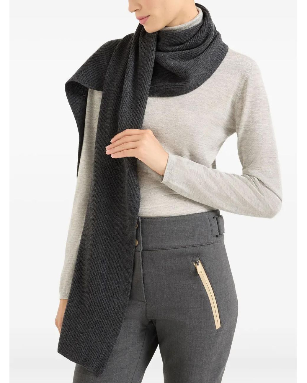 Brunello Cucinelli Black Cashmere Scarf