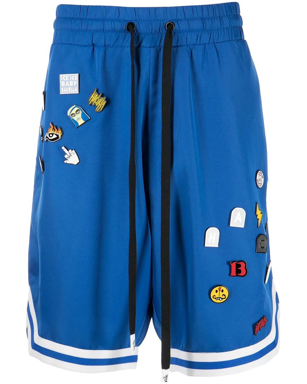 Haculla Blue Mixed-Pins Basketball Track Shorts for men