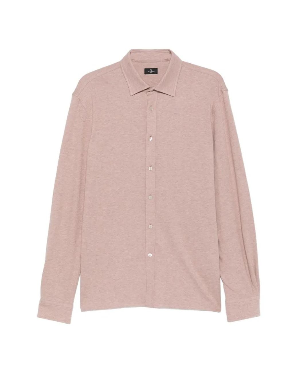 Etro Pink Button-Fastening Long-Sleeves Shirt for men
