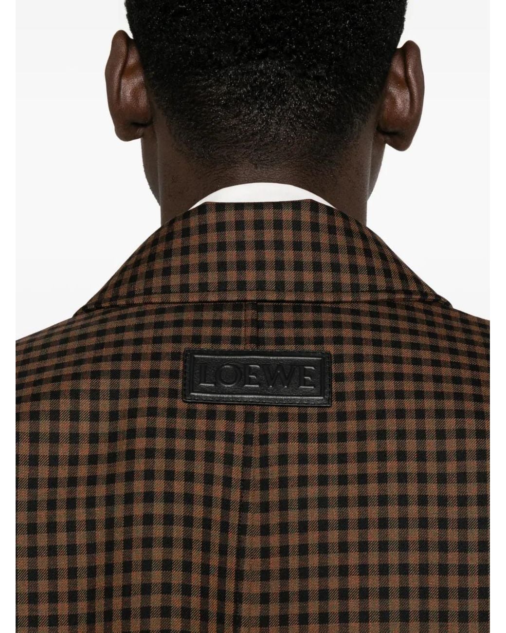 Loewe Brown Gingham Jacket for men
